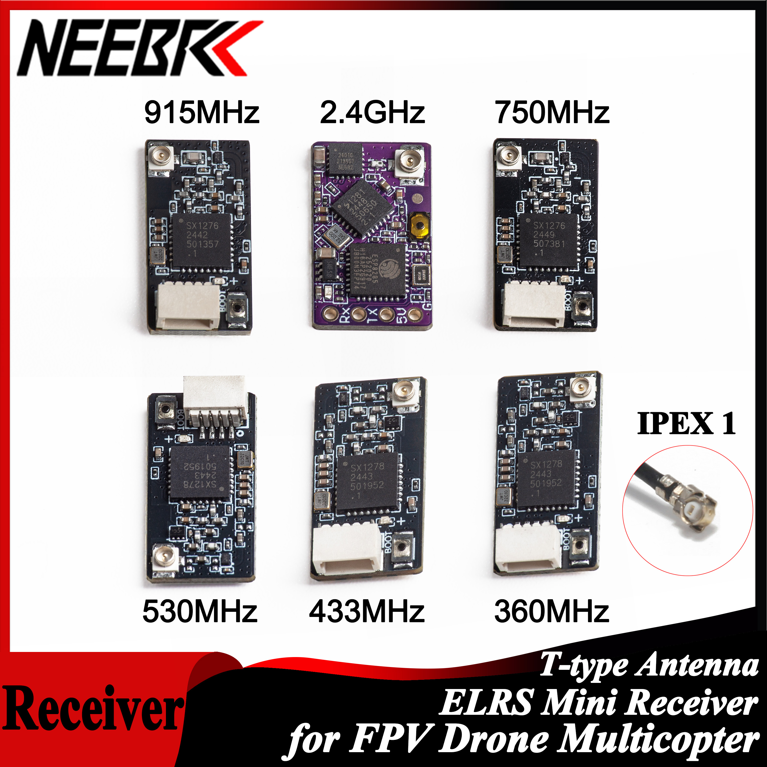 Drone Rc Quadcopter Controller - NEEBRC ELRS 2.4G/915Mhz/360Mhz/433MHz/530MHz/750Mhz RX Long Range