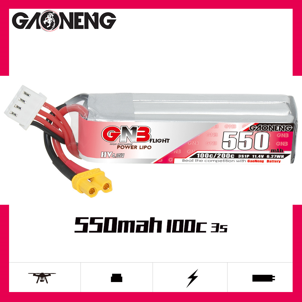 GNB HV 11.4V 550mAh 100C/200C  - Nano Quad Fpv บทวิจารณ์และราคา