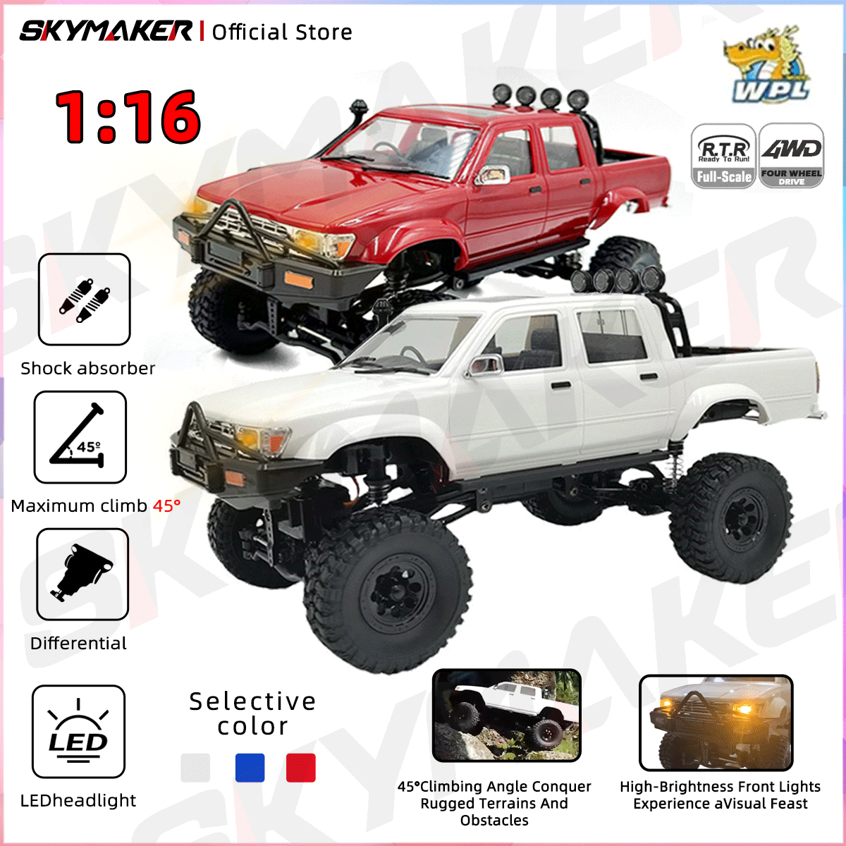 WPL C64-1 RC Car 1:16 Hailax 2 - Drone Shahed Rc บทวิจารณ์และราคา