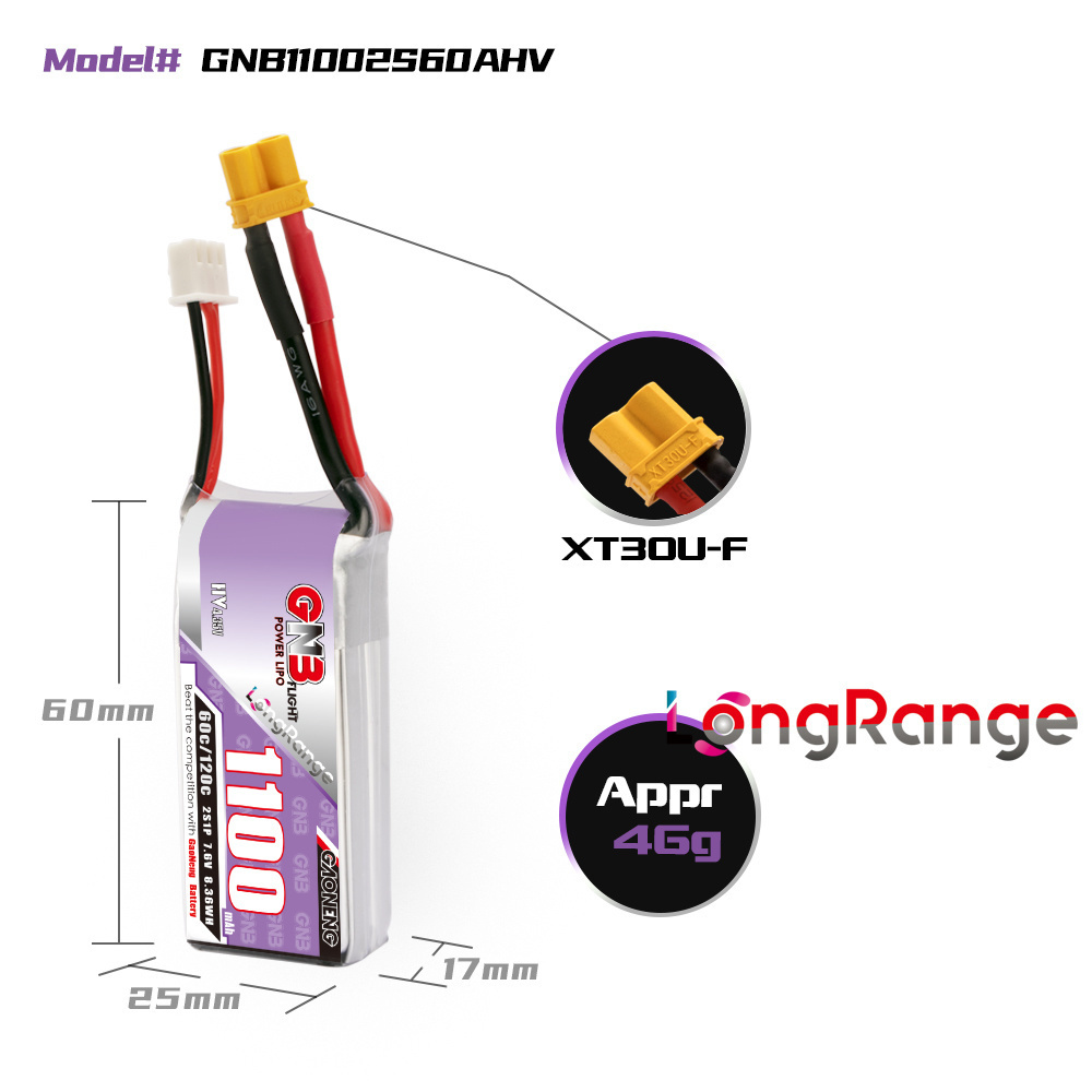 GNB 1100mAh 2S 3S 4S 6S 60C/12 - Drone Rc Quadcopter Controller บทวิจารณ์และราคา